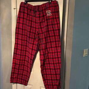 Walt Disney World Mickey Christmas Ornament Red & Black Plaid Pajama Lounge Pant